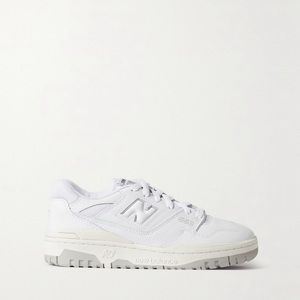 New Balance 550 Mesh Trimmed Leather Sneakers